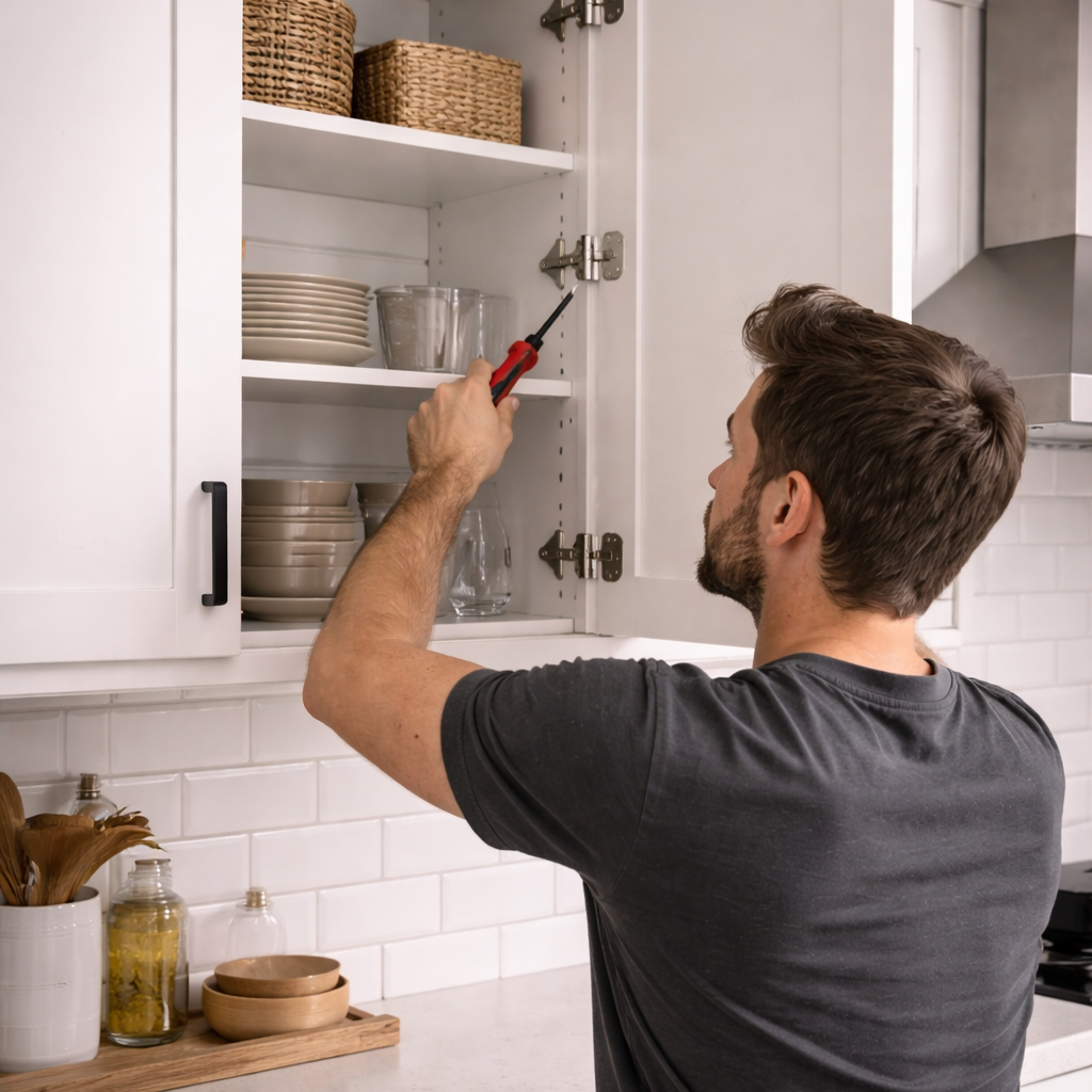 Riparazione dell'armadietto in cucina