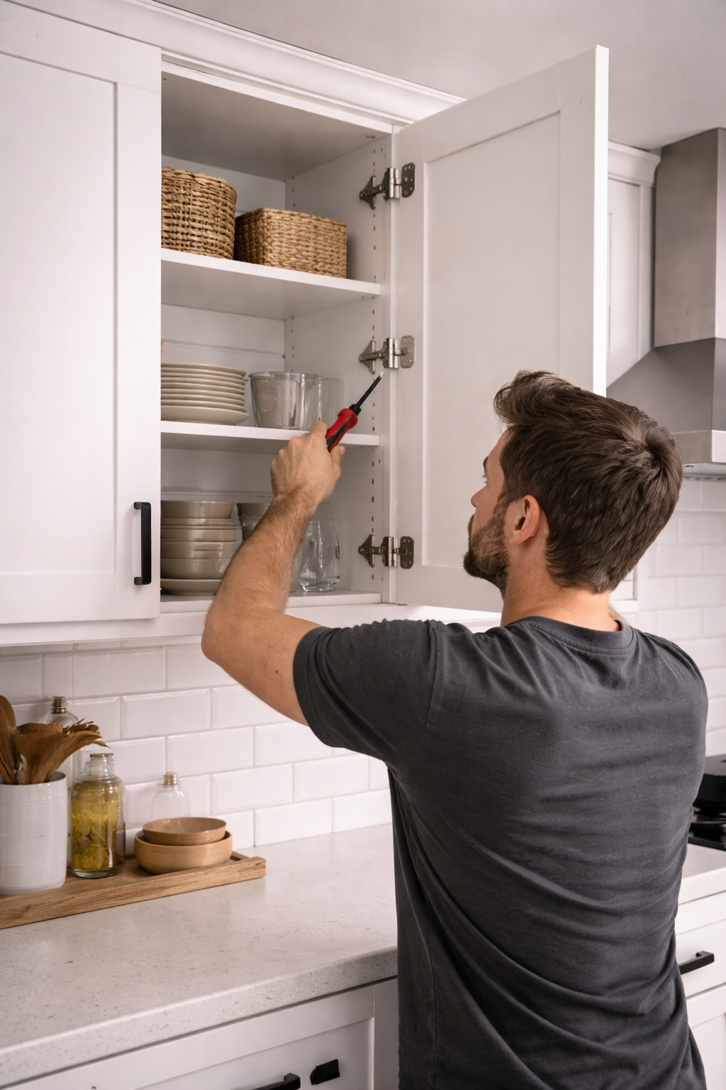 Riparazione dell'armadietto in cucina